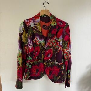 Etro Milano Dark Floral Blazer Women's Size 42